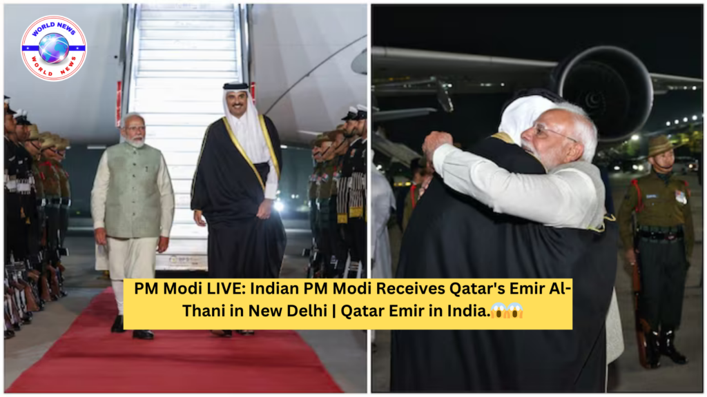 India PM Modi Receives Qatar's Emir Al-Thani in New Delhi