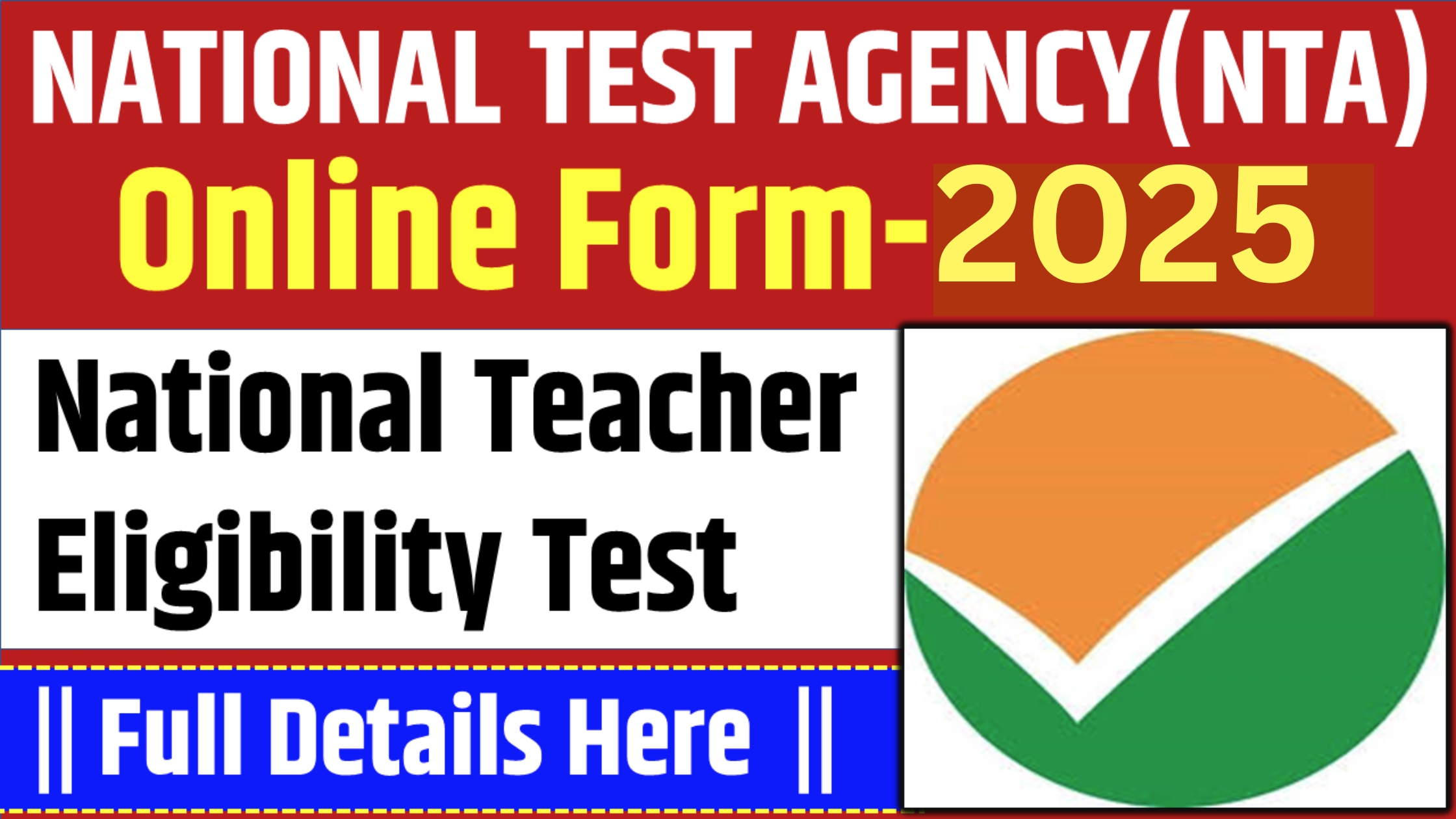 NTA NTET Teachers Eligibility Test 2025 Examination Form Live